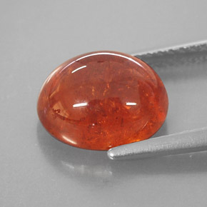 Hilo de espesartita Naranja natural de 4.91 ct, Transparente, Transparente / Translúcido