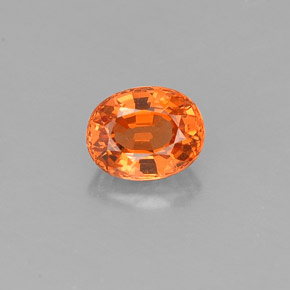 Hilo de espesartita Naranja mandarina natural de 0.73 ct, Corte Óvalo, VVS-VS