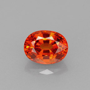 Hilo de espesartita Naranja rojizo natural de 1.07 ct, Corte Óvalo, VVS-VS