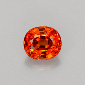 Granate espesartita naranja natural de 0,83 ct, corte óvalo, VVS-VS