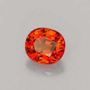Granate espesartita naranja natural de 0,83 ct, corte óvalo, VVS-VS