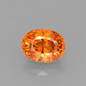 Granate espesartita naranja natural de 0,78 ct, corte óvalo, VVS-VS