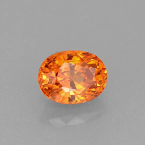 Granate espesartita naranja natural de 0,78 ct, corte óvalo, VVS-VS