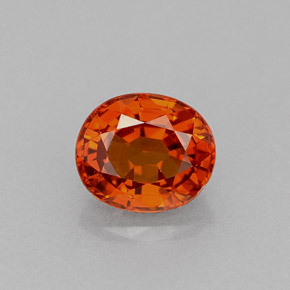 Granate espesartita naranja natural de 0,88 ct, corte óvalo, VVS-VS
