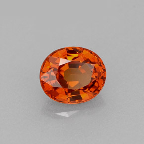 Granate espesartita naranja natural de 0,88 ct, corte óvalo, VVS-VS