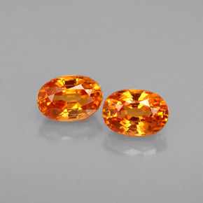 Gemas de granate espesartita naranja natural de  ct, corte óvalo, VS
