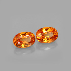 Gemas de granate espesartita naranja natural de  ct, corte óvalo, VS
