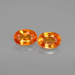 Gemas de granate espesartita naranja natural de  ct, corte óvalo, VS