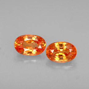 Gemas de granate espesartita naranja natural de  ct, corte óvalo, VS