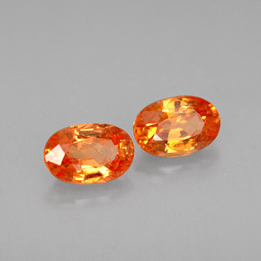 Gemas de granate espesartita naranja natural de  ct, corte óvalo, VS