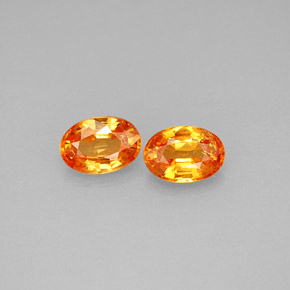 Gemas de granate espesartita naranja natural de  ct, corte óvalo, VS