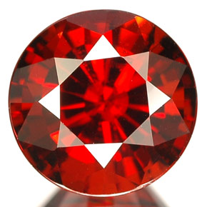 Granate espesartita rojo natural de 2,84 ct, corte redondo, VVS-VS