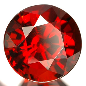 Granate espesartita rojo natural de 2,84 ct, corte redondo, VVS-VS
