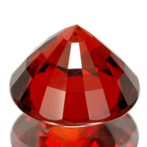 Granate espesartita rojo natural de 2,84 ct, corte redondo, VVS-VS