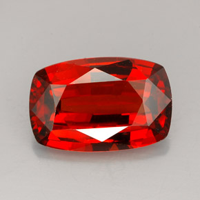 Granate espesartita naranja natural de 6,30 ct, corte cojín, VS