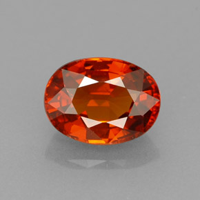 Granate espesartita naranja natural de 1,33 ct, corte óvalo, VS