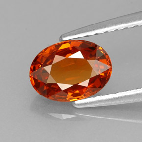 Granate espesartita naranja natural de 1,26 ct, corte óvalo, VVS
