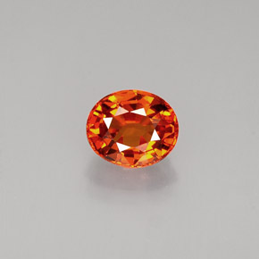 Granate espesartita naranja natural de 0,91 ct, corte óvalo, VVS