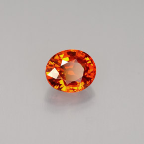 Granate espesartita naranja natural de 0,91 ct, corte óvalo, VVS