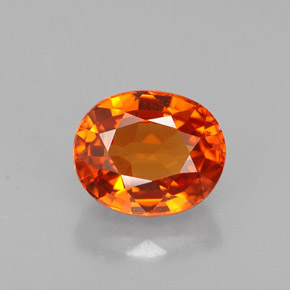 Granate espesartita naranja natural de 1,43 ct, corte óvalo, VVS-VS
