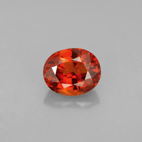 Granate espesartita naranja natural de 1,50 ct, corte óvalo, VS
