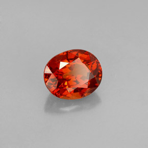 Granate espesartita naranja natural de 1,50 ct, corte óvalo, VS