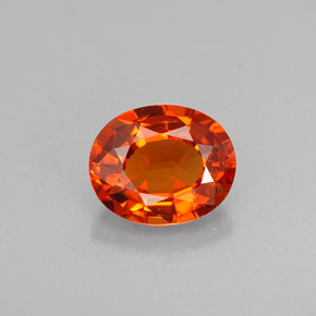 Granate espesartita naranja natural de 1,08 ct, corte óvalo, VS