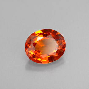 Granate espesartita naranja natural de 1,08 ct, corte óvalo, VS