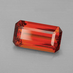 Hilo de espesartita Naranja rojizo natural de 3.68 ct, corte esmeralda, VVS-VS