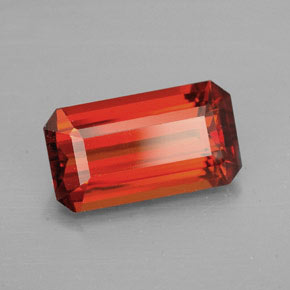 Hilo de espesartita Naranja rojizo natural de 3.68 ct, corte esmeralda, VVS-VS