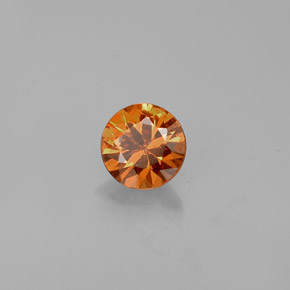 Granate espesartita naranja natural de 0,34 ct, corte redondo, VVS-VS