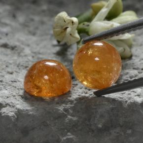 Gemas de granate espesartita naranja natural de 4,44 ct, corte redondo, translúcido