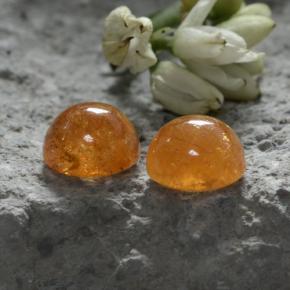 Gemas de granate espesartita naranja natural de 4,44 ct, corte redondo, translúcido