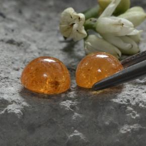 Gemas de granate espesartita naranja natural de 4,44 ct, corte redondo, translúcido