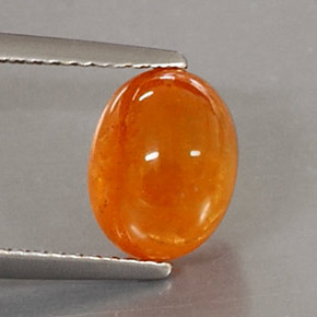 Granate espesartita naranja natural de 3,98 ct, transparente, transparente / translúcido