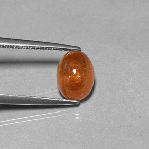 Granate espesartita naranja natural de 2,37 ct, transparente, transparente / translúcido