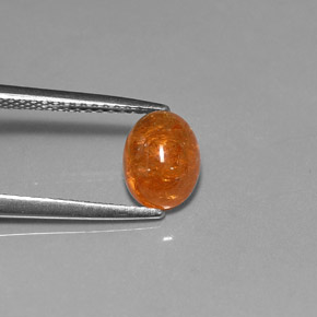 Granate espesartita naranja natural de 2,45 ct, transparente, transparente / translúcido