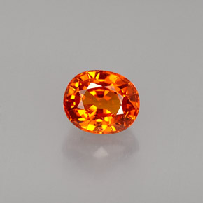 Granate espesartita naranja natural de 1,21 ct, corte óvalo, VS