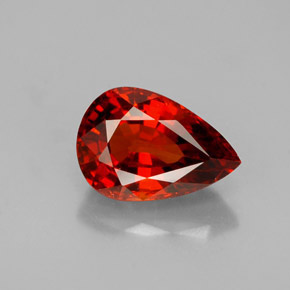 Granate espesartita naranja natural de 1,46 ct, en forma de pera, VVS-VS