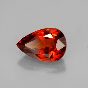Granate espesartita naranja natural de 1,46 ct, en forma de pera, VVS-VS