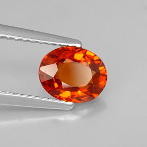 Granate espesartita naranja natural de 1,29 ct, corte óvalo, VVS-VS