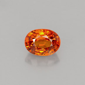 Granate espesartita naranja natural de 1,43 ct, corte óvalo, VVS-VS