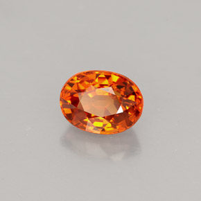 Granate espesartita naranja natural de 1,43 ct, corte óvalo, VVS-VS