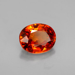 Hilo de espesartita Naranja mandarina natural de 1.36 ct, Corte Óvalo, VVS-VS