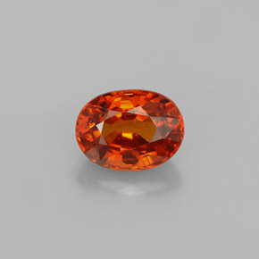 Granate espesartita naranja natural de 1,37 ct, corte óvalo, VVS-VS