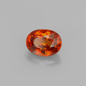 Granate espesartita naranja natural de 1,37 ct, corte óvalo, VVS-VS