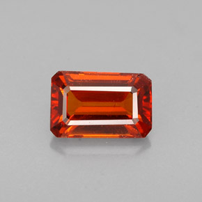 Granate espesartita naranja natural de 1,15 ct, corte esmeralda, VVS-VS