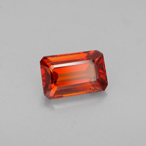Granate espesartita naranja natural de 1,15 ct, corte esmeralda, VVS-VS