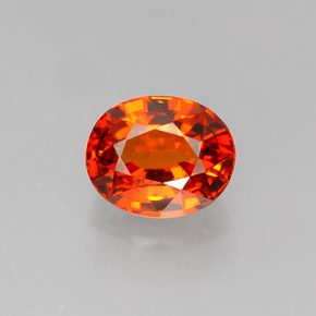 Granate espesartita naranja natural de 1,31 ct, corte óvalo, VVS-VS