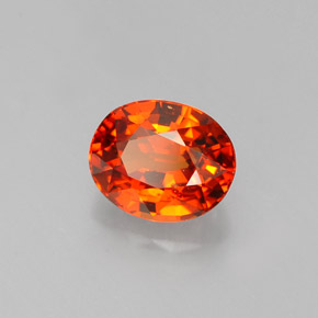 Granate espesartita naranja natural de 1,31 ct, corte óvalo, VVS-VS